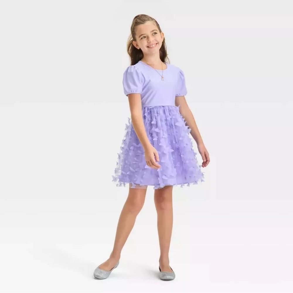 Purple Butterfly Girls Dress designed by Paul Tazewell Target Exclusive XL 14 - Picture 3 of 5